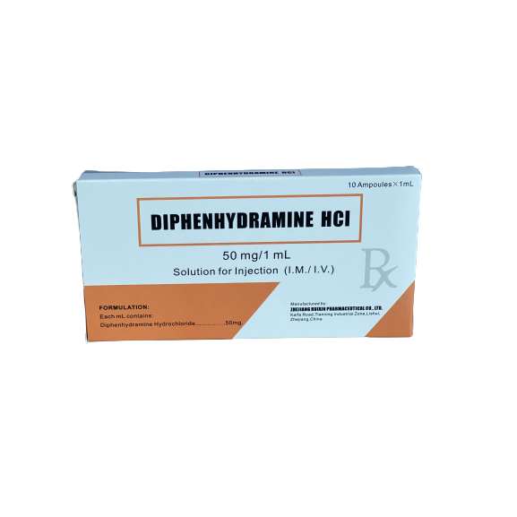 Diphenhydramine HCl 1ml 50mg Injection manufacturer, supplier and exporter in China